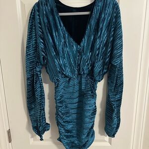 NBD Deep Teal Velvet Dress